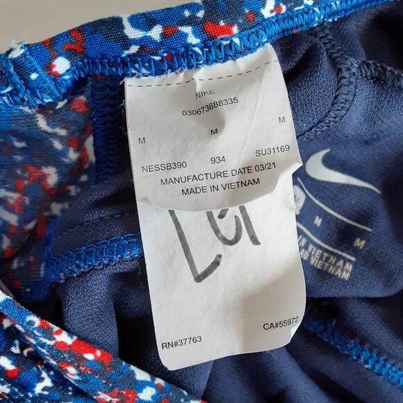 Nike Hydrastrong One Piece Swimsuit Pixel Party Crossback Cutout Sz M Patriotic - Picture 7 of 9